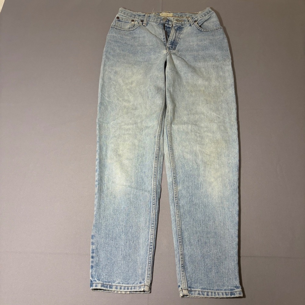 G.H. Bass & Co. Jeans Womens 28 Light Blue Straight Leg High Rise Vintage Frayed